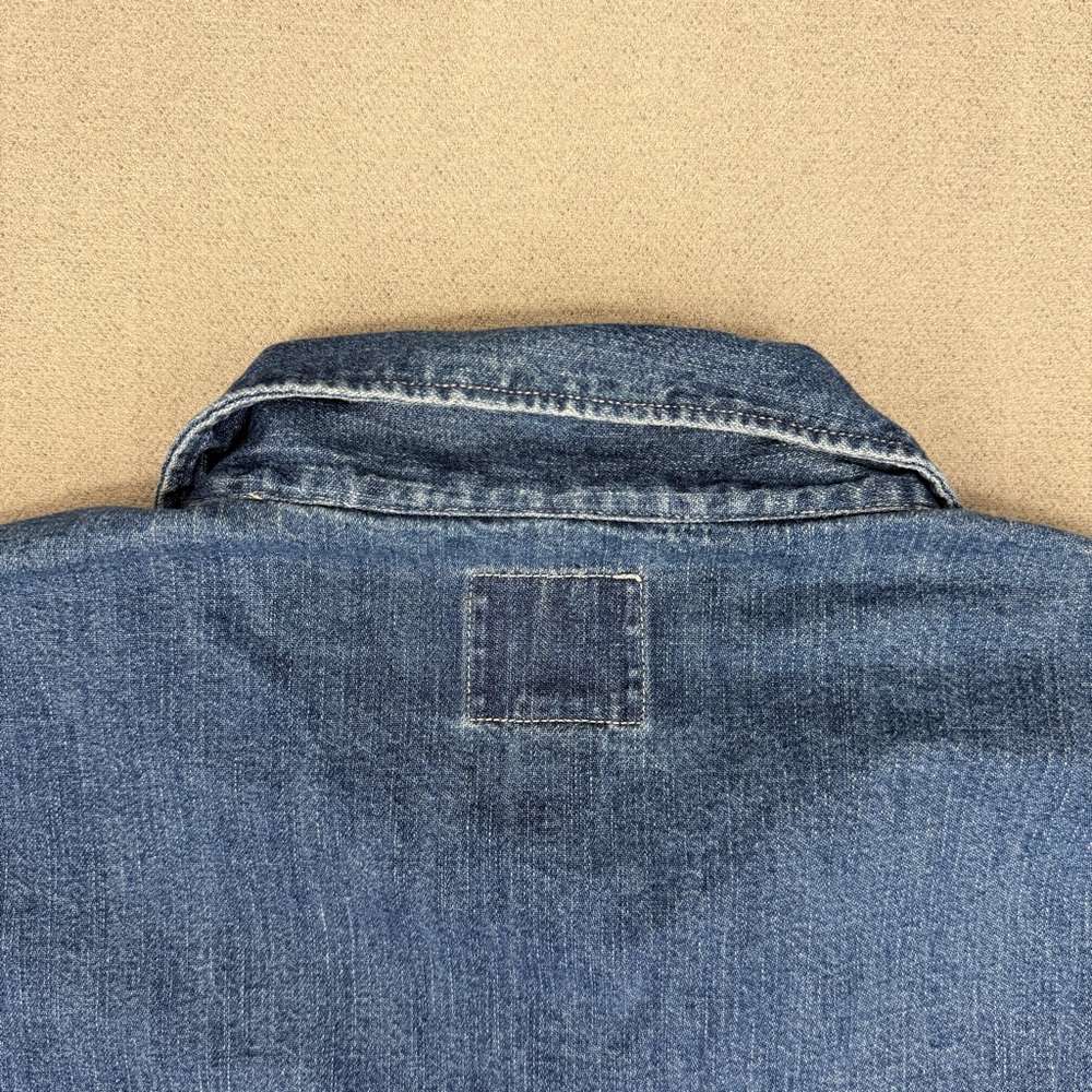 Y2K Polo Jeans Co Ralph Lauren Shacket Jacket Mens L Shirt Denim Pockets Chore - Picture 13 of 15